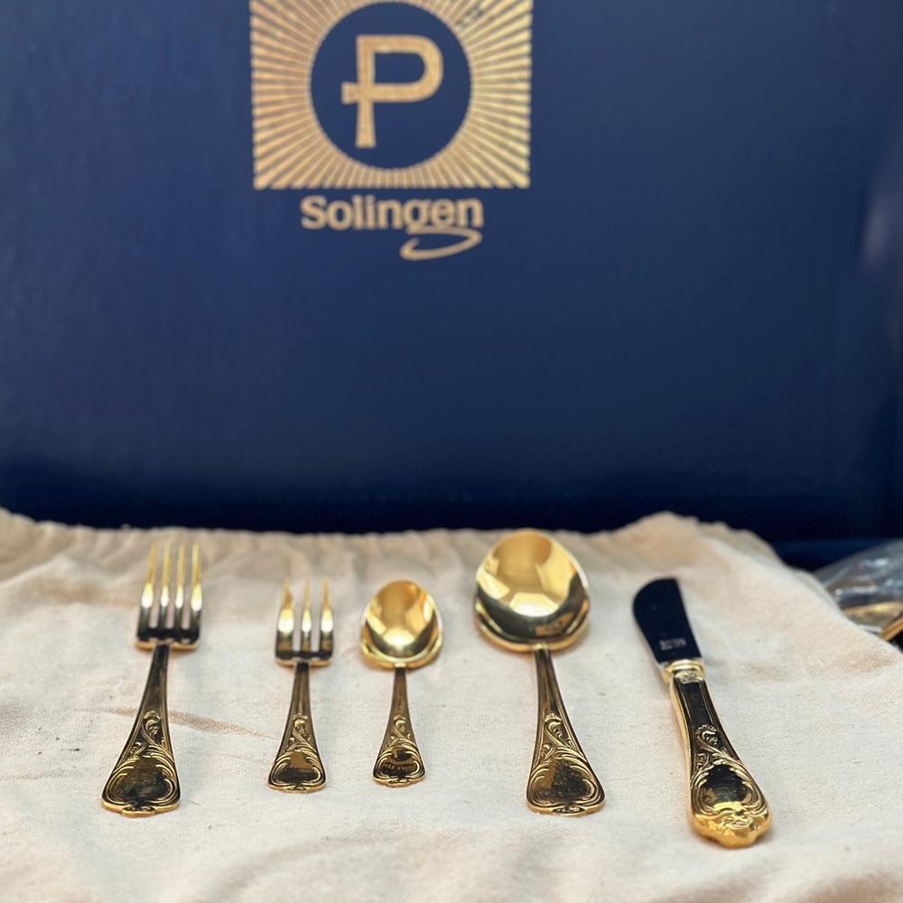 Solingen Gold Plated Flatware 5 piece set